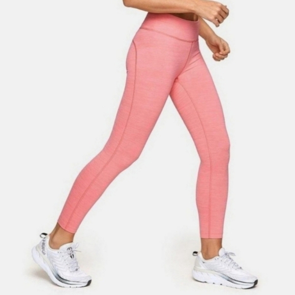 Outdoor Voices Pink Striped High Rise Flex Tech Sweat 7/8 Leggings - Picture 1 of 11